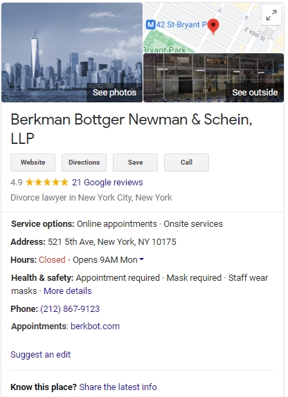GoogleMyBusiness listing example